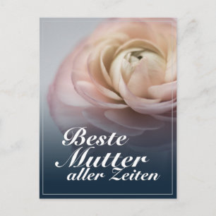 Postal Festiva Beste Mutter aller Zeiten mit großer Rosa rosa