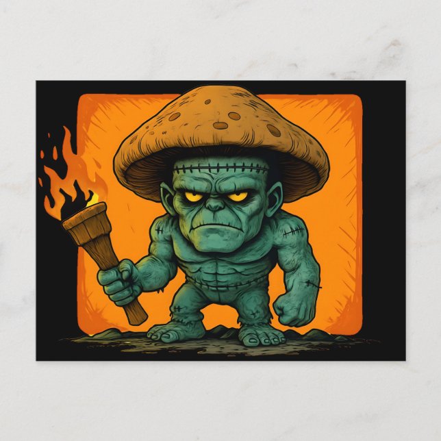 Postal Festiva Bestia de la antorcha y el hongo del templete (Anverso)