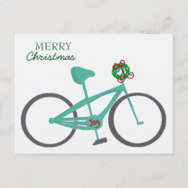 Postal Festiva Bicicleta con una guirnalda