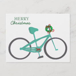 Postal Festiva Bicicleta con una guirnalda