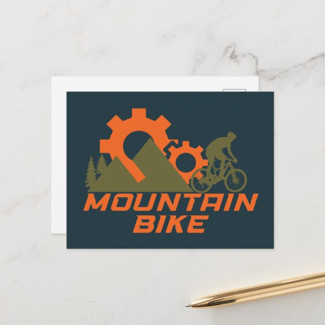 Postal Festiva Bicicleta de montaña (Anverso/Reverso In Situ)