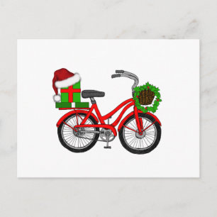 Postal Festiva bicicleta navideña
