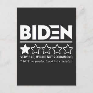 Postal Festiva Biden Muy Mal No Recomendaría Camiseta