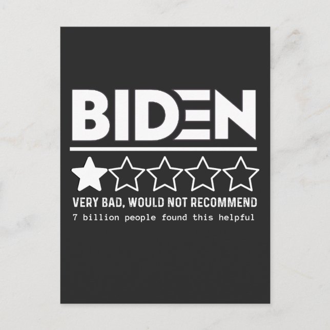 Postal Festiva Biden Muy Mal No Recomendaría Camiseta (Anverso)