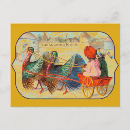 Postal Festiva Bienvenida Día de Acción de Gracias a niños turcos
