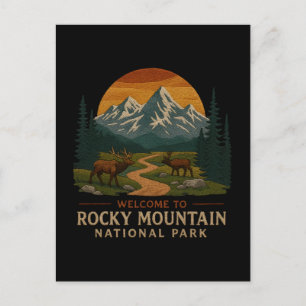 Postal Festiva Bienvenidos a Embroidery Rocky Mountain National U