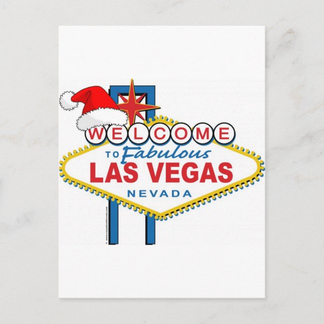 Postal Festiva Bienvenidos a los fabulosos Navidades de Las Vegas (Anverso)