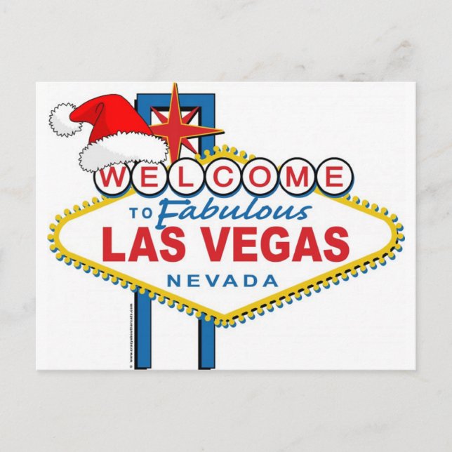 Postal Festiva Bienvenidos a los fabulosos Navidades de Las Vegas (Anverso)