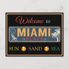 Postal Festiva Bienvenidos a Miami Beach, Florida Postcard