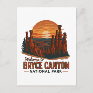 Postal Festiva Bienvenidos al Embroidery Bryce Canyon National US