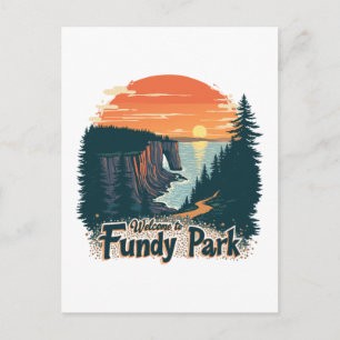 Postal Festiva Bienvenidos al Parque Nacional Canadiense Fundy