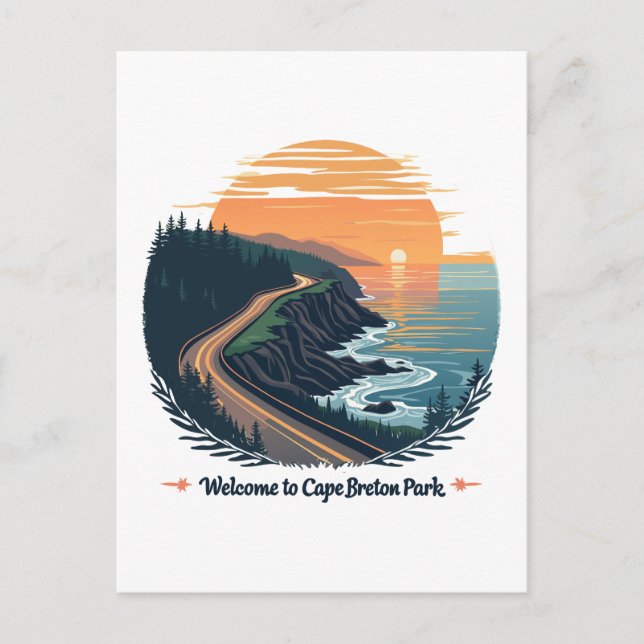 Postal Festiva Bienvenidos al Parque Nacional de las Tierras Alta (Anverso)