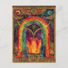 Postal Festiva Bifröst el puente arcoiris nórdico