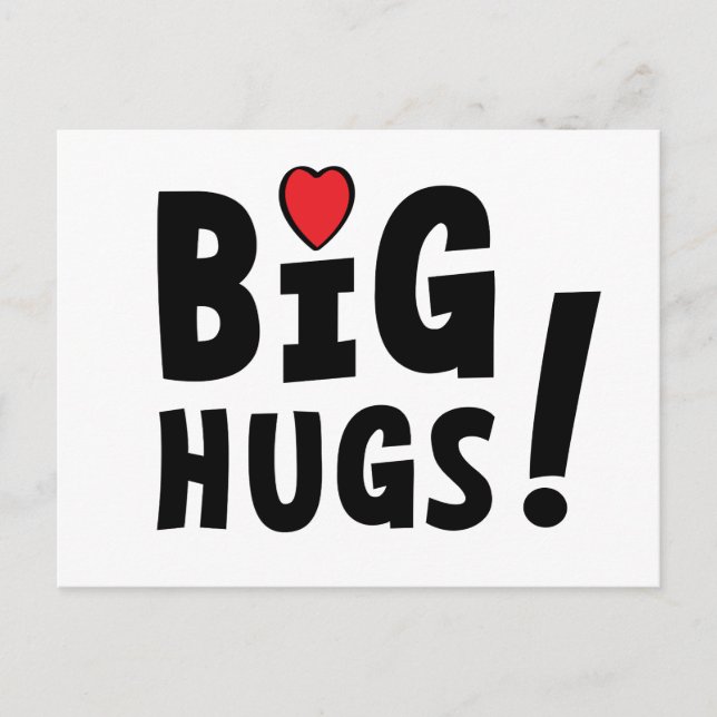 Postal Festiva Big hug. Beterschapskaart of voor Valentijnsdag (Anverso)