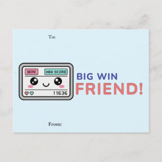 Postal Festiva Big Win, Friend! Gaming Classroom Valentine Card