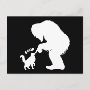 Postal Festiva Bigfoot Juguetón Gato de Pelo Largo Boop 
