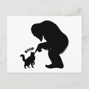 Postal Festiva Bigfoot Juguetón Gato de Pelo Largo Boop