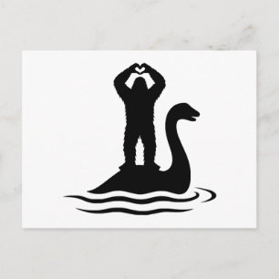 Postal Festiva Bigfoot Monstruo del Lago Ness
