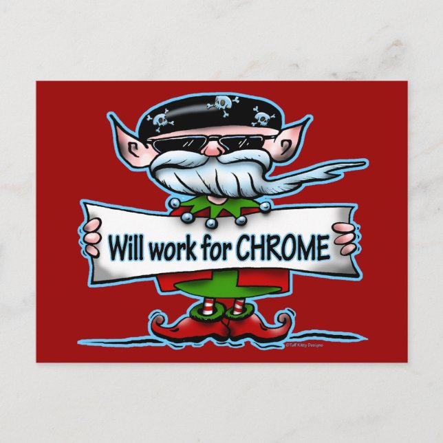 Postal Festiva Biker Elf customizable holiday gifts (Anverso)