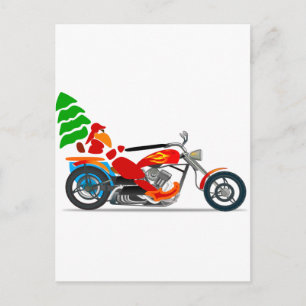 Postal Festiva Biker Santa