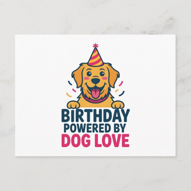 Postal Festiva Birthday Powered by Dog Love Illustration (Anverso)