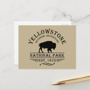 Postal Festiva Bison Antiguo Parque Nacional Yellowstone