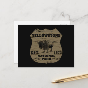 Postal Festiva Bison Antiguo Parque Nacional Yellowstone