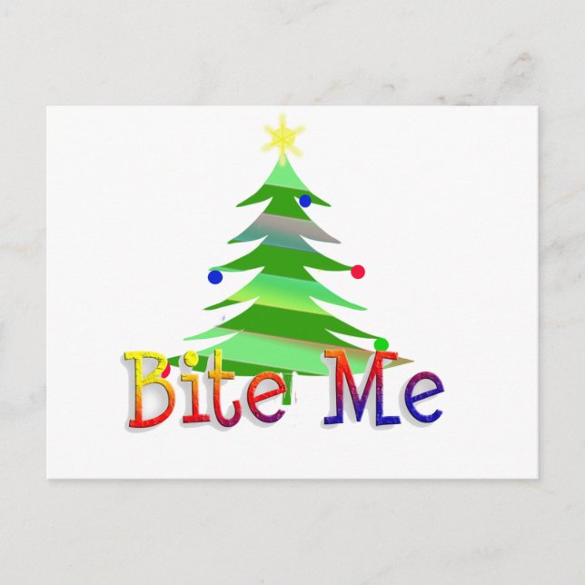 Postal Festiva Bite Me Christmas Tree (Anverso)