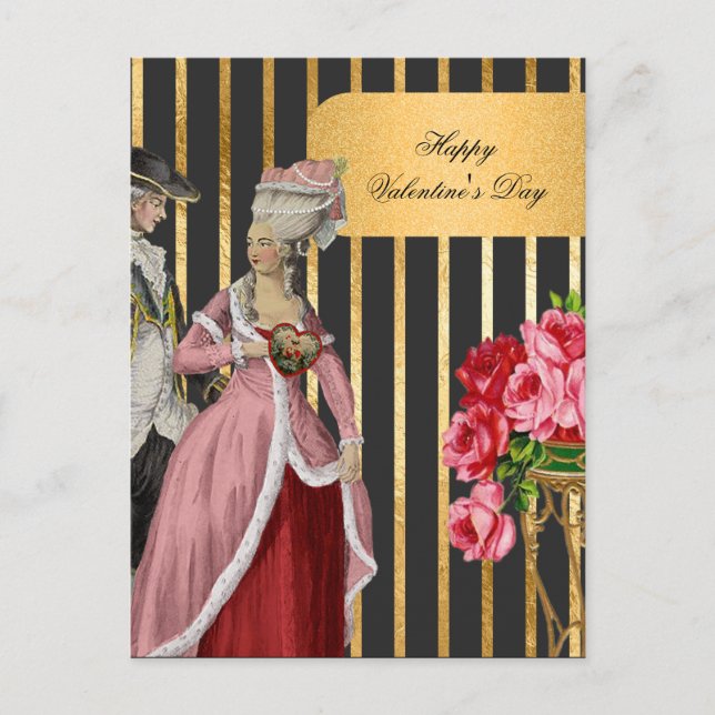 Postal Festiva Black and Gold Marie Antoinette Valentine (Anverso)