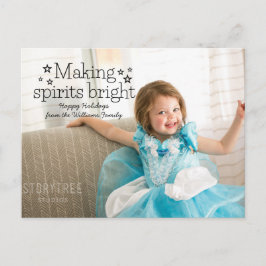 Postal Festiva Black Making Spirits Bright Holiday Photo Card