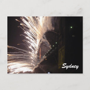 Postal Festiva blanco de fuegos artificiales de sydney