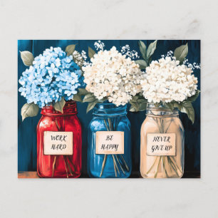 Postal Festiva Blooming Vintage Country Hydrangea Trio