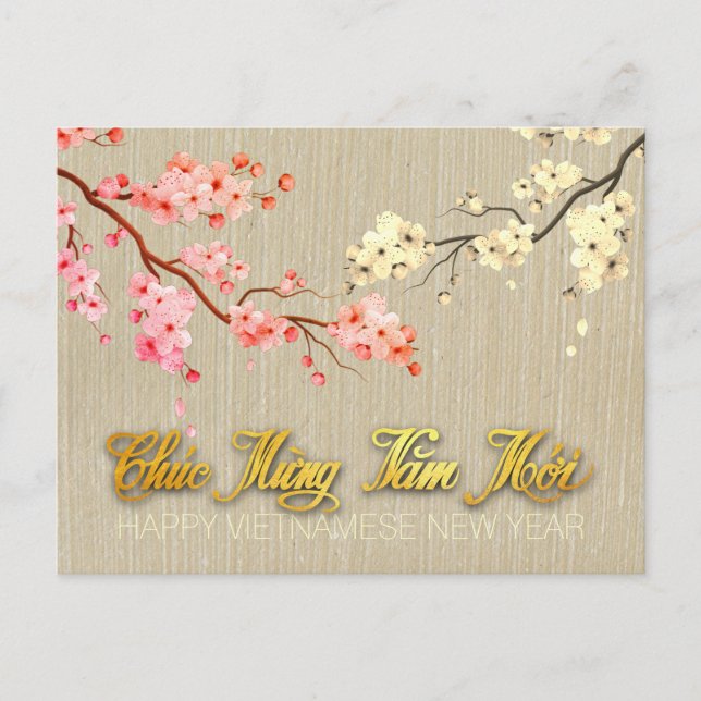 Postal Festiva Blossom Tet Hoa Anh Dao Año Nuevo Vietnamita HP2 (Anverso)