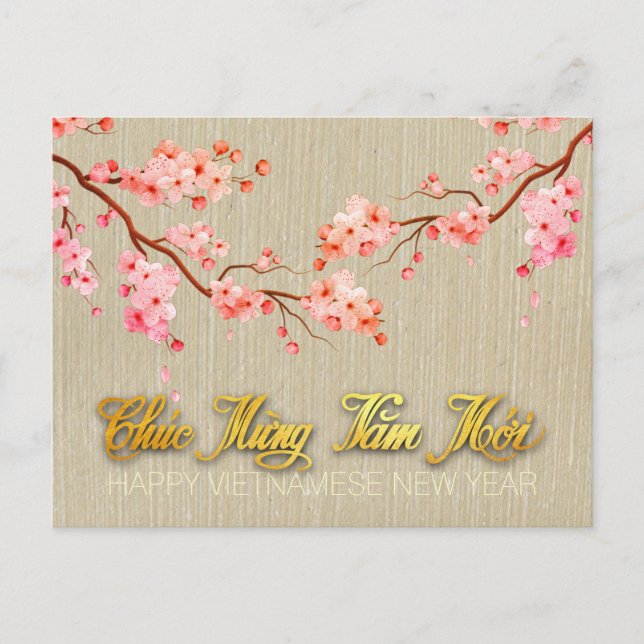 Postal Festiva Blossom Tet Hoa Anh Dao Año Nuevo Vietnamita HP2a (Anverso)