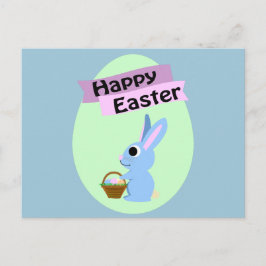 Postal Festiva Blue Bunny Happy Easter