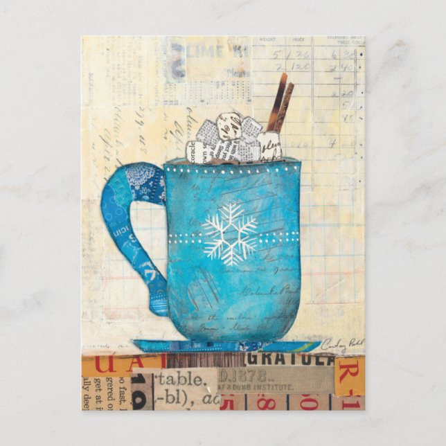 Postal Festiva Blue Christmas Mug (Anverso)