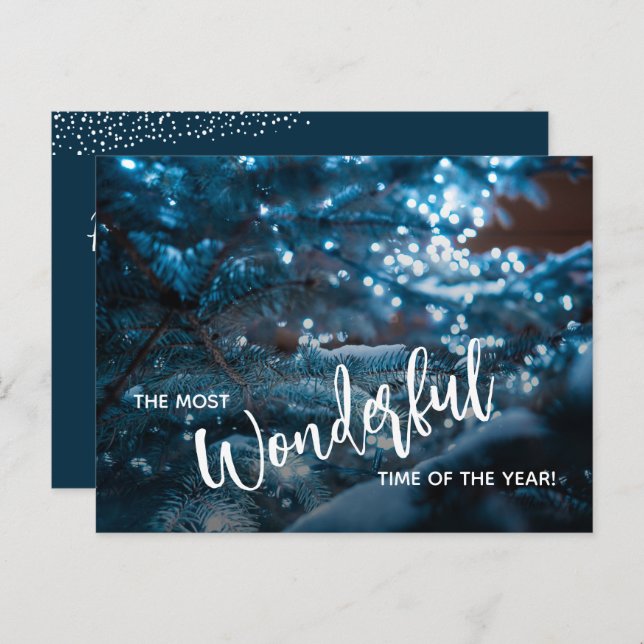 Postal Festiva Blue Christmas Tree Flat (Anverso / Reverso)