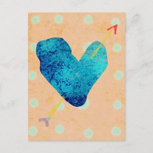 Postal Festiva Blue Heart 14 February