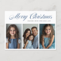 Blue Merry Christmas Tres diseños fotográficos