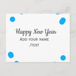 Postal Festiva Blue polkadots happy new year add name messasimple