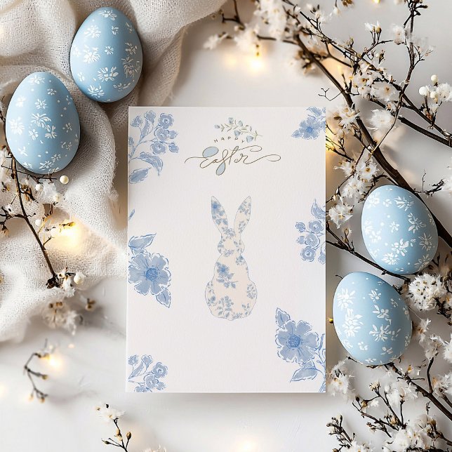 Postal Festiva Blue toile Easter (Subido por el creador)