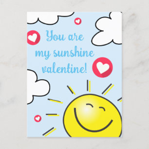 Postal Festiva Blue You Are My Sunshine Feliz Día de San Valentín