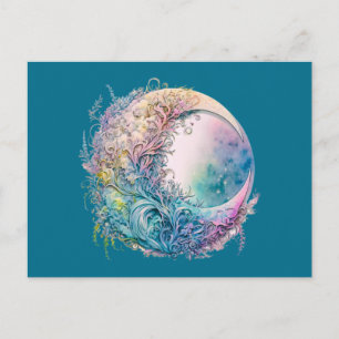 Postal Festiva Boho Celestial Luna Verde Halloween