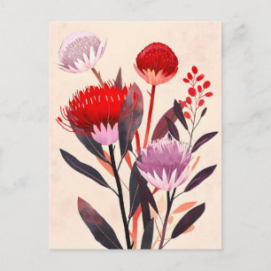 Postal Festiva Boho floral botánico minimalista moderno