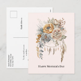 Postal Festiva Boho Flower Bouquet y Dreamcatcher Mother's Day