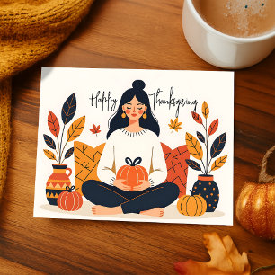 Postal Festiva Boho Wellness Otoño Gratitud Día de Acción de Grac