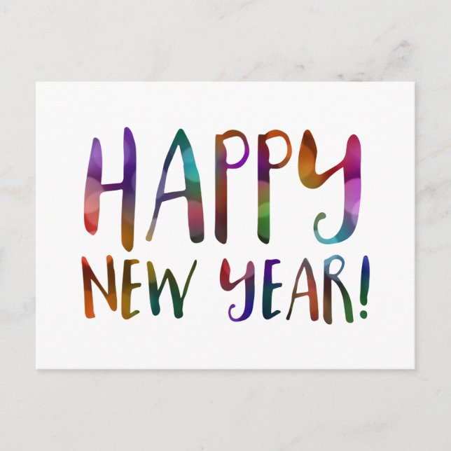 Postal Festiva bokeh de la Feliz Año Nuevo (Anverso)