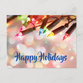 Postal Festiva Bokeh Navidades de Twinkle Lights multicolores