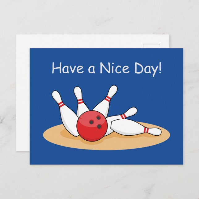 Postal Festiva Bolas de boliche en huelga en Skittles personaliza (Anverso / Reverso)