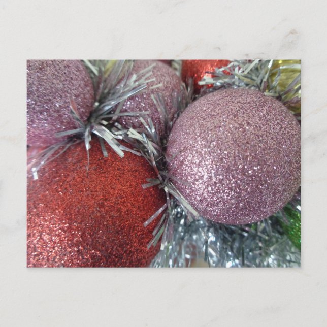 Postal Festiva Bolas de navidades (Anverso)